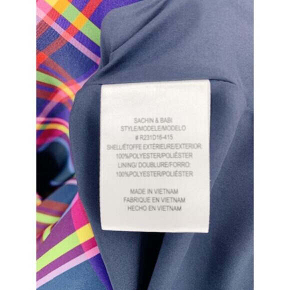 NWT SACHIN + BABI Dress Audra Plaid Midi Party Navy Blue Fit Flare 10 - Picture 6 of 10